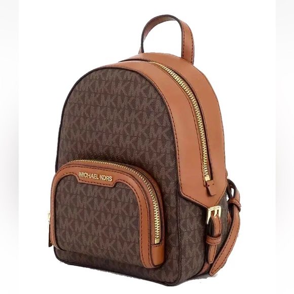MICHAEL KORS JAYCEE XS BACKPACK MK SIGNATURE CONVERTIBLE SHOULDER BAG $398 Brown - Picture 2 of 6